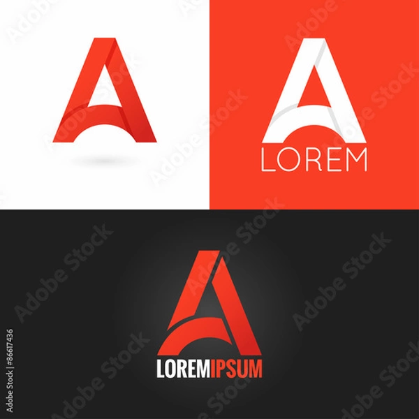 Obraz letter A logo design icon set background
