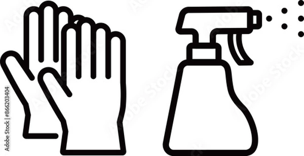 Fototapeta 手袋　スプレー　アイコン