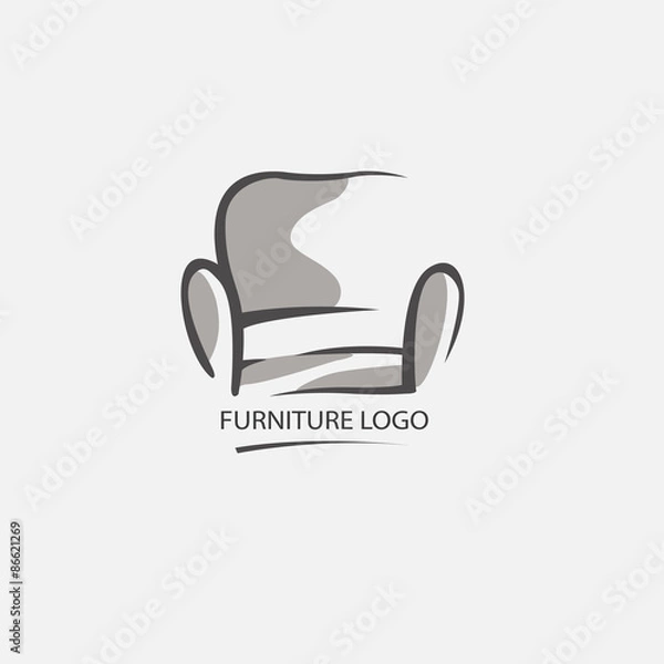 Fototapeta Logo mebli sofowych dla Twojej firmy. Element projektu wektor zestaw