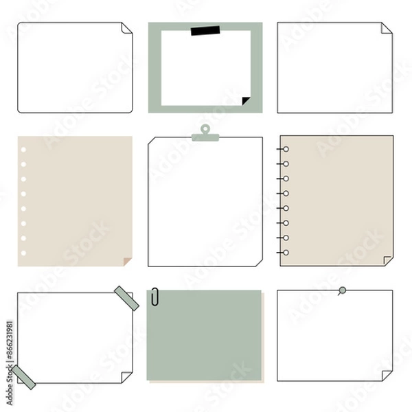 Fototapeta シンプルメモ用紙セット