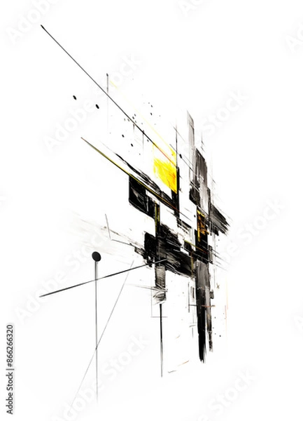 Obraz Art abstract sketch drawing black and white tone