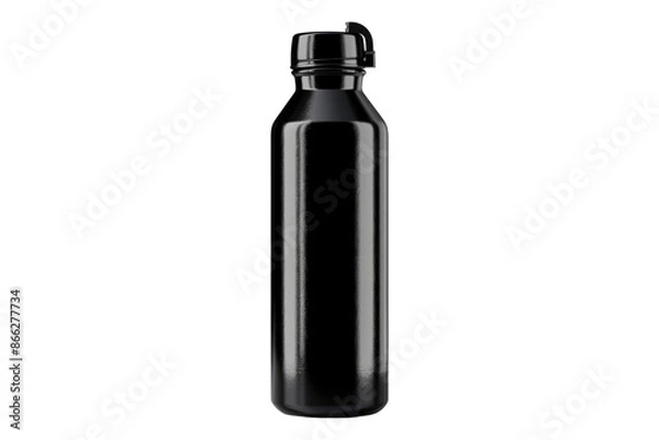Obraz Black water bottle isolated on transparent background