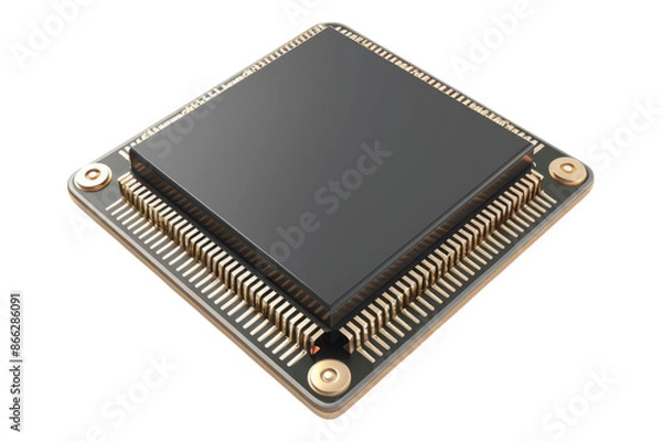 Fototapeta Semiconductor chip isolated on transparent background