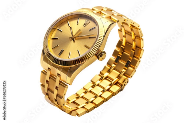 Fototapeta Premium gold watch isolated on transparent background