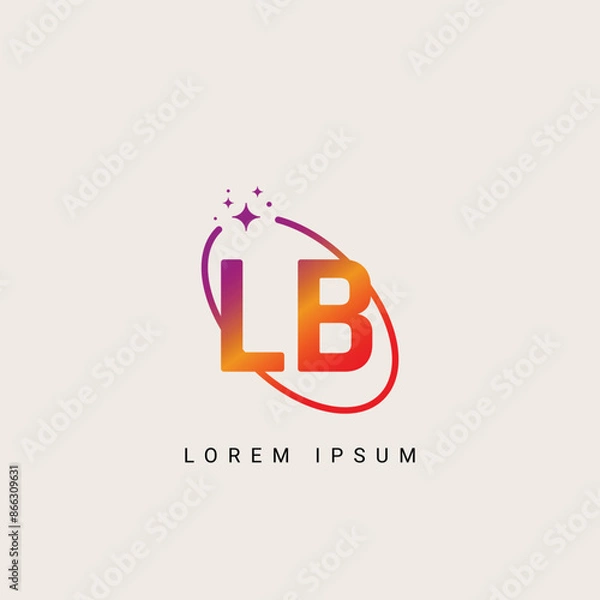 Fototapeta LB BL unique logo vector template illustration