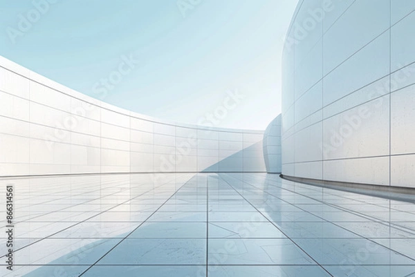 Obraz Concrete outdoor square building,Empty architectural background.