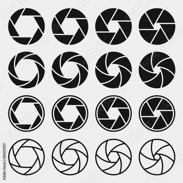 Fototapeta Camera shutter icons