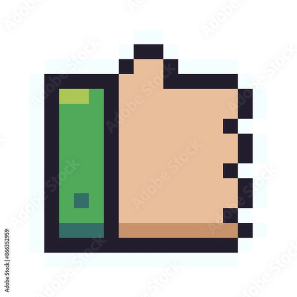 Fototapeta Pixel game button 8 bit pixel or Game design icons on white transparent background, Vector illustrator 