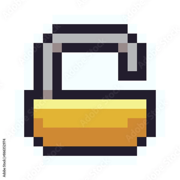 Obraz Pixel game button 8 bit pixel or Game design icons on white transparent background, Vector illustrator 