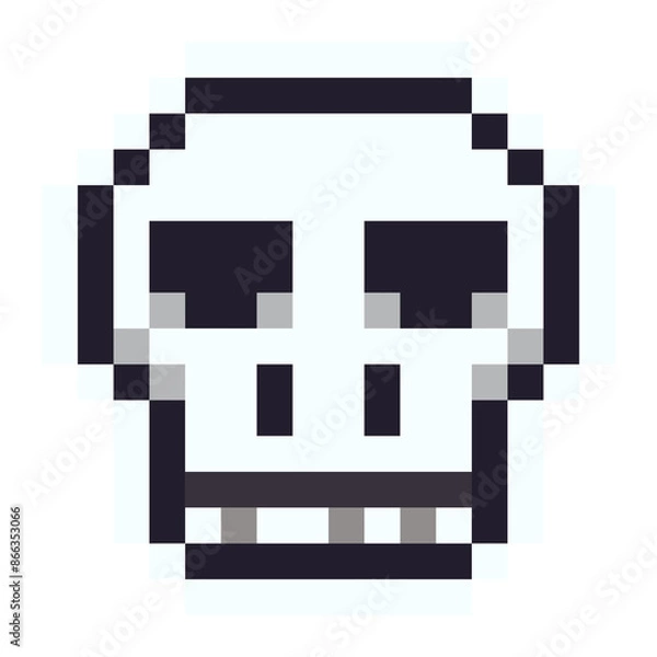 Obraz Pixel game button 8 bit pixel or Game design icons on white transparent background, Vector illustrator 