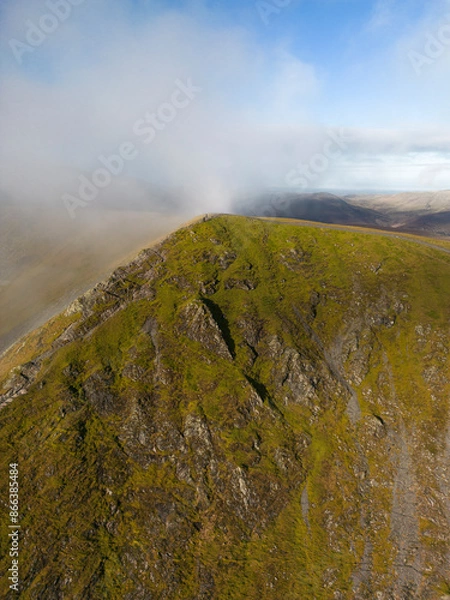 Fototapeta Amazing Cloud Inversion Over Mountain In The Lake Distract From Above