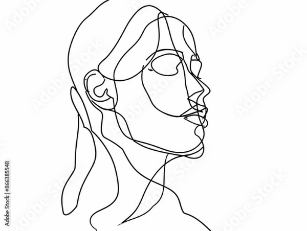 Fototapeta Symbolic And Abstract: Figure In Outline, Single Line Drawing In The Style Of One-Line
