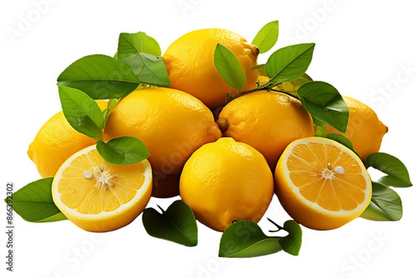Obraz Yellow Sweet lemon on transparent background 