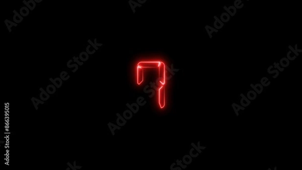 Fototapeta abstract red color neon light countdown seven number 
 4k illustration on black background.