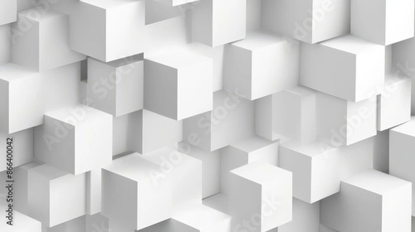 Fototapeta Abstract White Cube Pattern