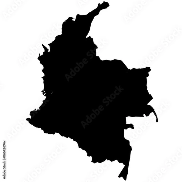 Obraz colombia map silhouette on transparent background