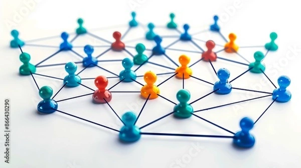 Fototapeta A group of people connected together in a network.