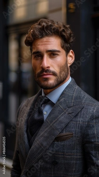 Obraz Spanish man with a suit, looking professional