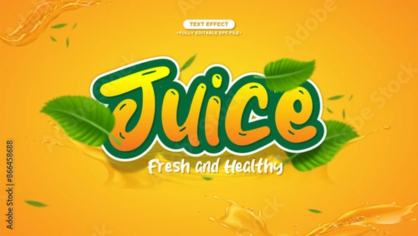 Fototapeta Juice Fresh and Healthy Vector Background and Text Effect