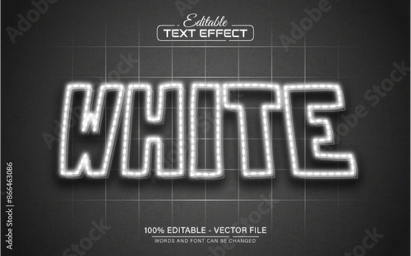Obraz White neon text effect editable