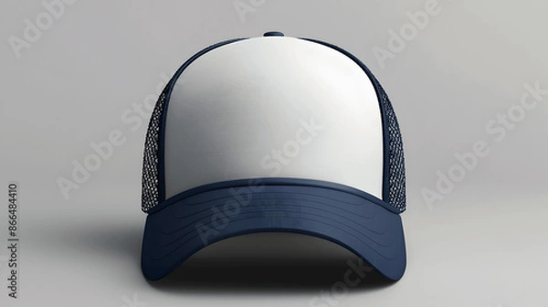 Obraz Plain navy blue trucker hat mockup front view