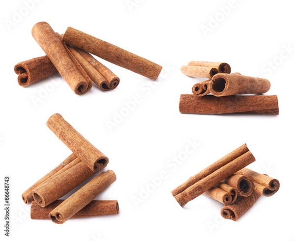 Obraz Pile of cinnamon sticks isolated