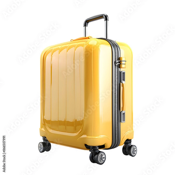 Obraz Luggage, large polycarbonate suitcase isolated on transparent background
