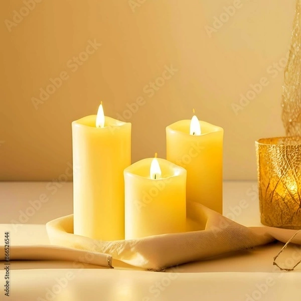 Obraz Yellow Candles:AI-Generated 