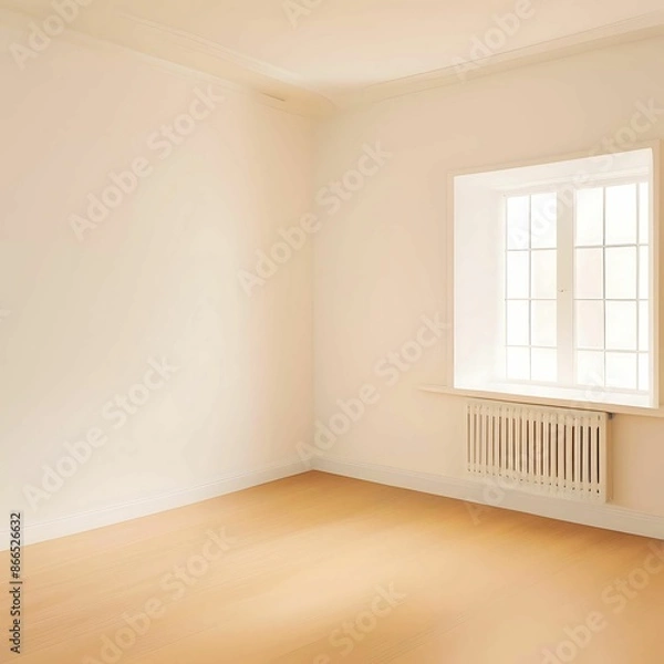 Obraz Empty room with window: AI-GENERATED 