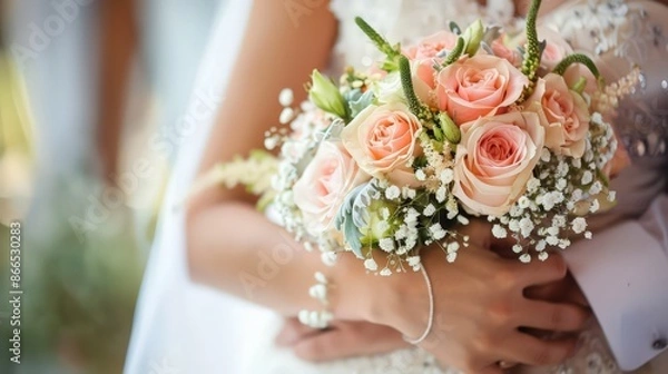 Obraz The elegance of a wedding lies in the details, from the floral arrangements to the carefully selected vows, each element reflecting the couple's unique story.