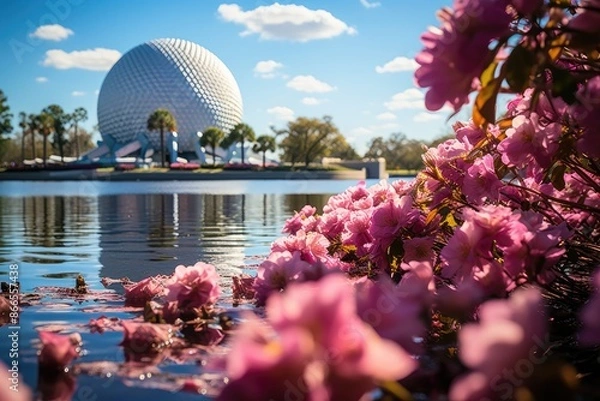 Fototapeta Epcot Center SpaceShip Earth in Orlando, USA., generative IA