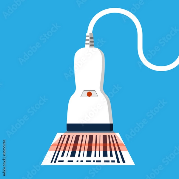 Fototapeta Bar Code Scanner.Vector Flat Icon
