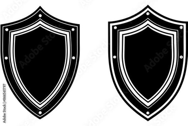 Fototapeta vector big set of flat shield illustration