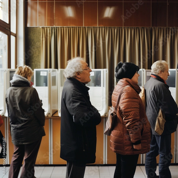 Obraz people in a polling station