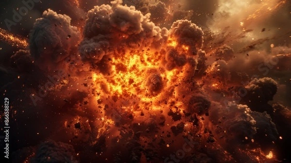 Fototapeta Using Stock technology, create an explosion under a person's name