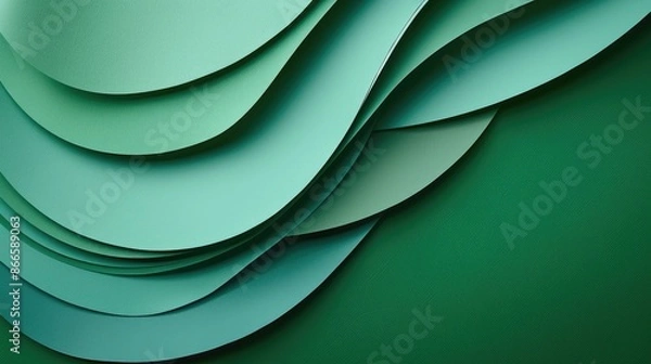 Obraz Green construction paper with overlapping layers