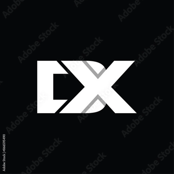 Fototapeta Monogram Initial DX Simple Icon Modern Business Creative Design Logo
