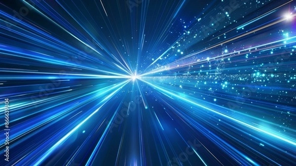 Fototapeta Data flow background with abstract circular speed pattern. Starburst dynamic lines pattern. 3D rendering.