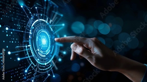 Fototapeta The concept of digital transformation for the generation of next-generation technology