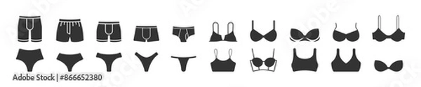 Obraz Set of underwear icon. Underpants. Underwear. Lingerie icons. Vector illustration