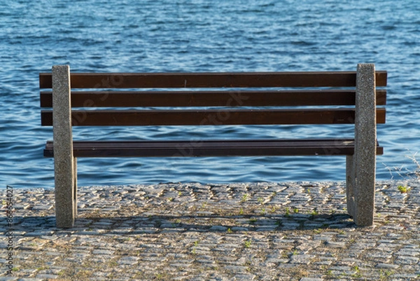 Obraz Wooden banch with ea view