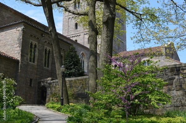 Obraz Nowy Jork, Fort Tryon, zamek, wiosną