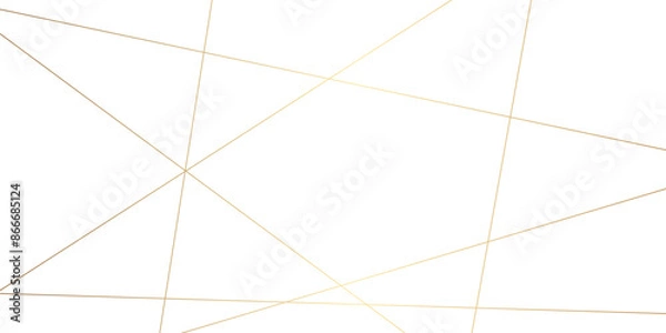 Fototapeta Abstract luxury seamless premium shiny golden random chaotic square and triangle lines on transparent background. Vector, illustration