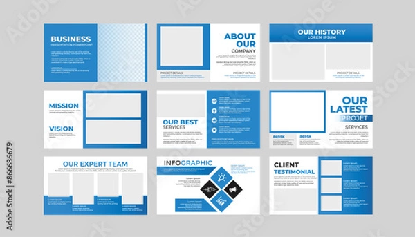 Fototapeta Business power point template design and Business Presentation template