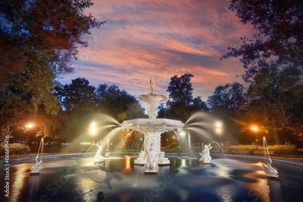 Obraz Forsyth Fountain & Sunset