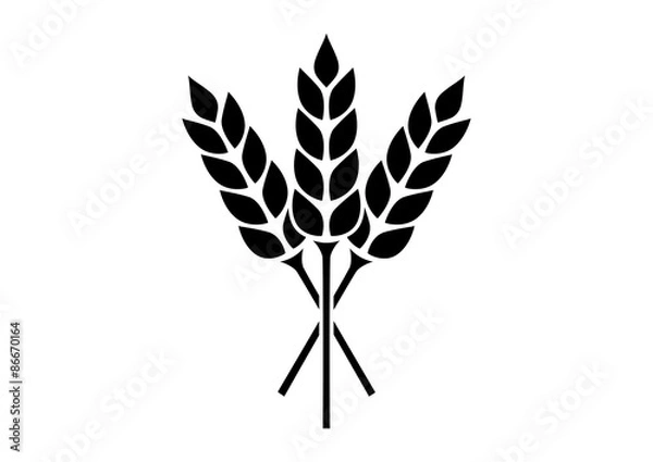 Obraz Black cereal icon on white background