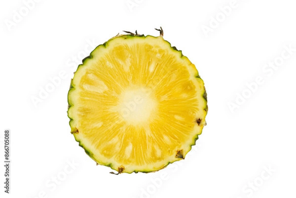Fototapeta Pineapple cut isolated on white background with transparent.