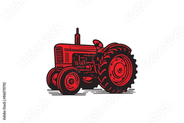 Obraz Vintage tractor vector silhouette