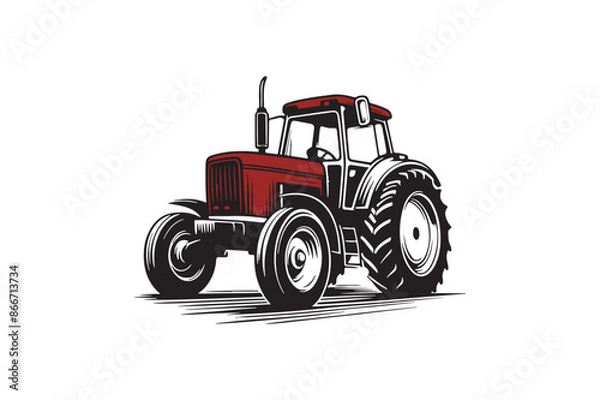 Obraz Vintage tractor vector silhouette