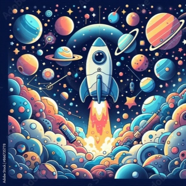 Obraz Celestial Exploration: Launch Vehicle Liftoff